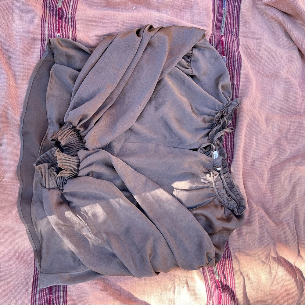 Blu Pepper Charcoal Blouse with Ruched Detail